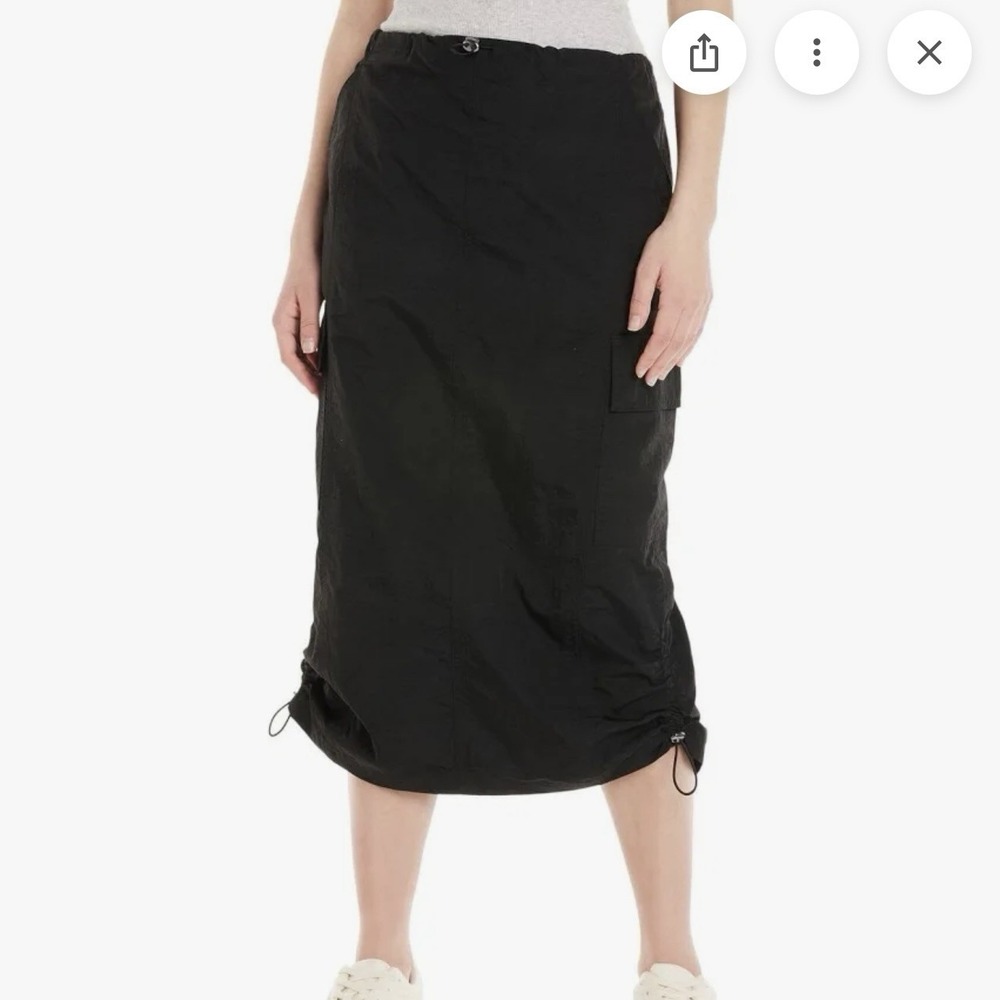 No Boundaries Parachute Skirt Cargo Midi Small Black Y2K Gorpcore e-Girl Grunge